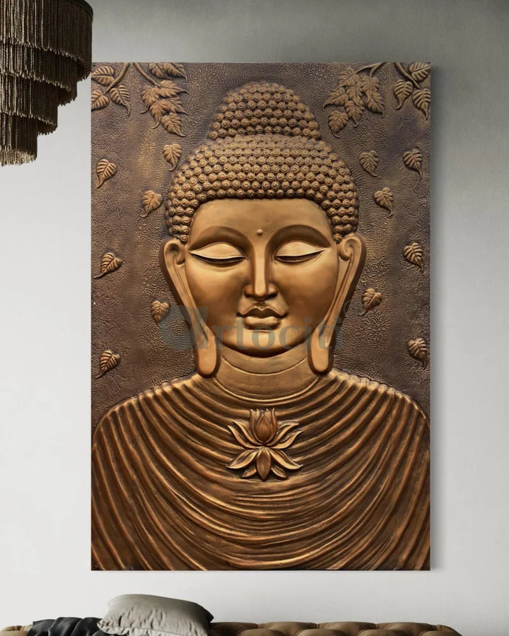 Large size Calm and Peaceful Buddha 3D Relief Mural