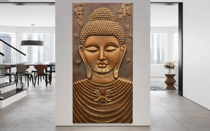 Large size Calm and Peaceful Buddha 3D Relief Mural