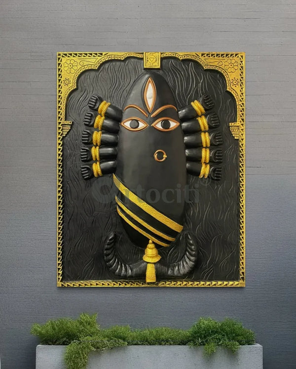 Linga Bhairavi 3D Relief Mural Wall Art