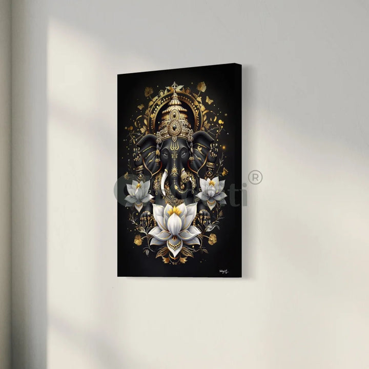 Lord Ganesha Modern Abstract Canvas Giclee Print