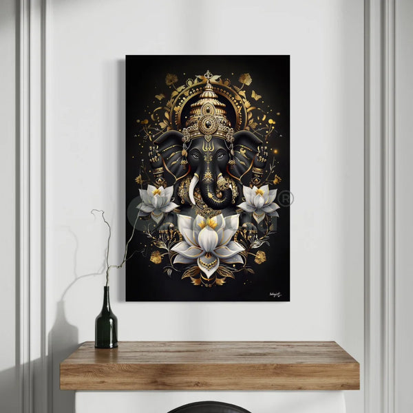 Lord Ganesha Modern Abstract Canvas Giclee Print 30X20 Inches