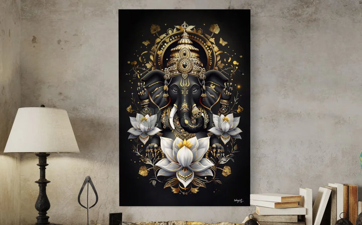 Lord Ganesha Modern Abstract Canvas Giclee Print