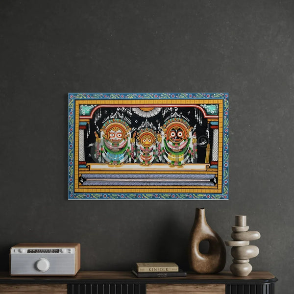 Lord Jagannath Darbar Pattachitra Canvas Giclee Print 24X16 Inches