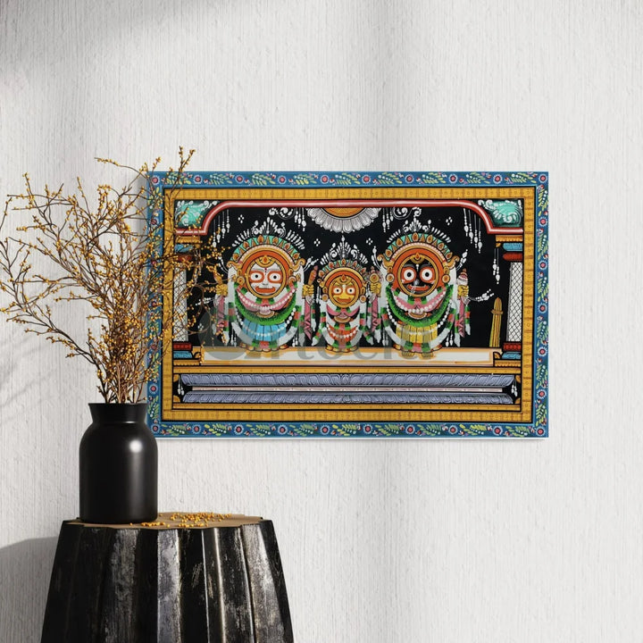 Lord Jagannath Darbar Pattachitra Canvas Giclee Print 30X20 Inches