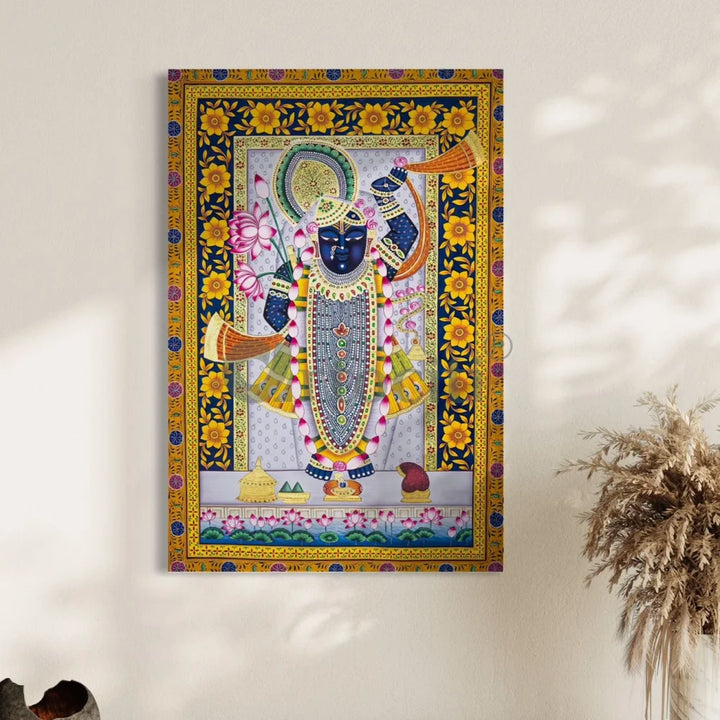 Lord Shreenath Ji Pichwai Traditional Art Canvas Giclee Print