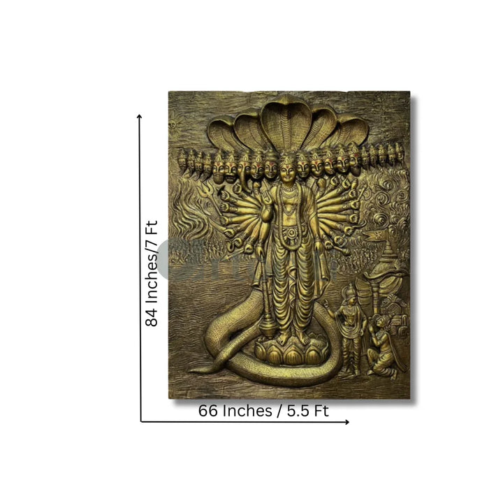 Lord Vishnu Dusavtar 3D Elevation Sculpture Relief Mural Wall Art