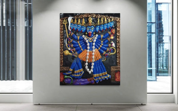 Maa Kali 3D Relief Mural Wall Art (6x5 Feet)