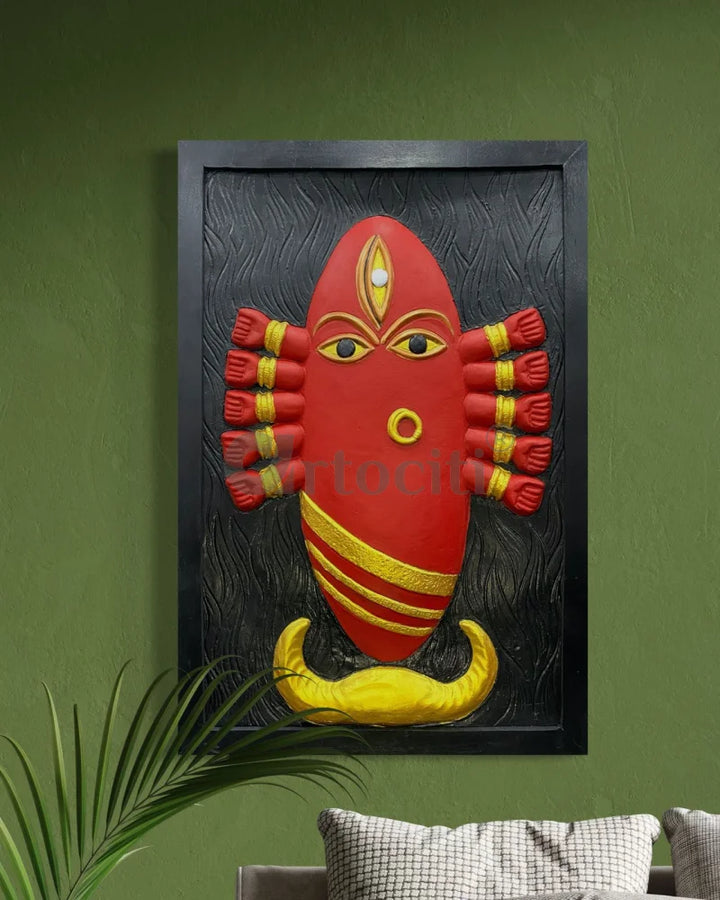 Maa Linga Bhairavi 3D Relief Mural Wall Art