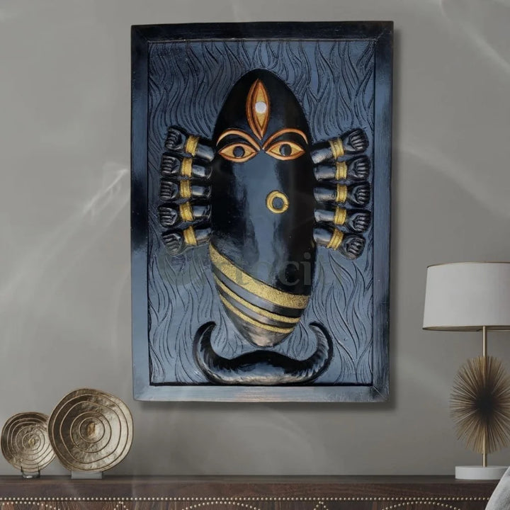 Maa Linga Bhairavi 3D Relief Mural Wall Art.