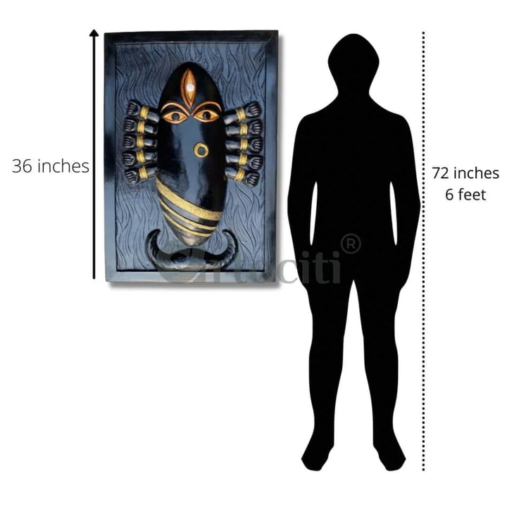Maa Linga Bhairavi 3D Relief Mural Wall Art.