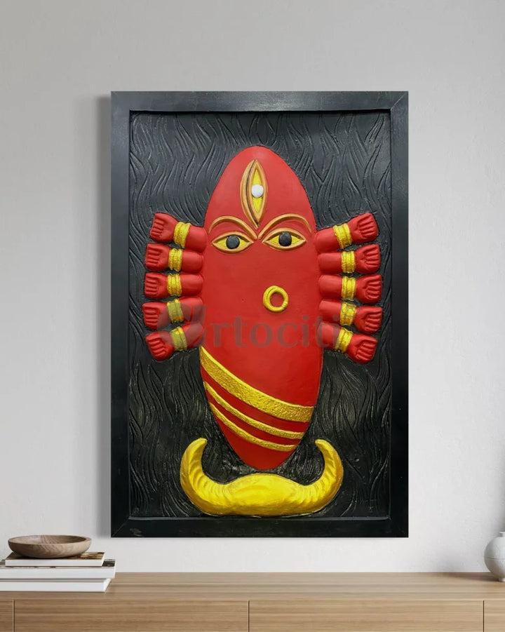 Maa Linga Bhairavi 3D Relief Mural Wall Art