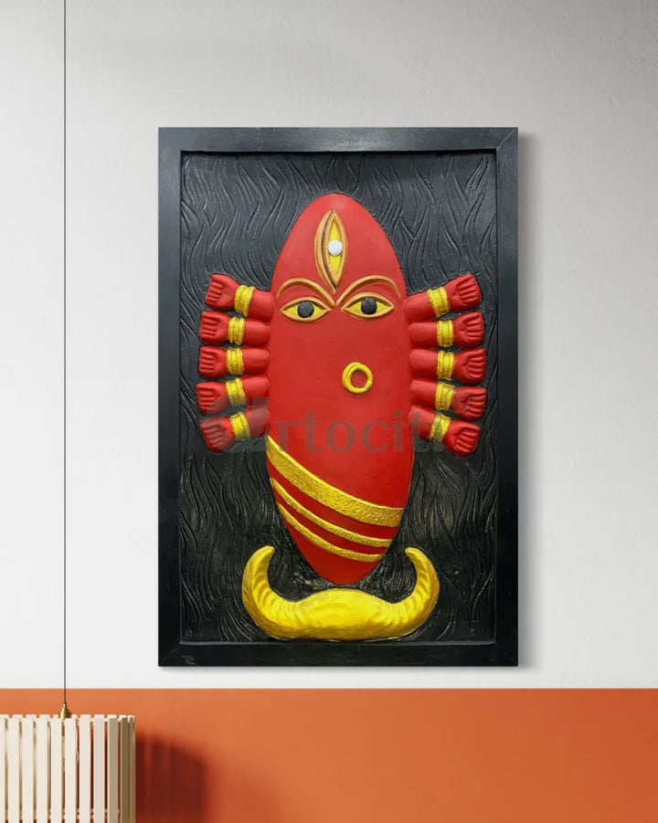 Maa Linga Bhairavi 3D Relief Mural Wall Art