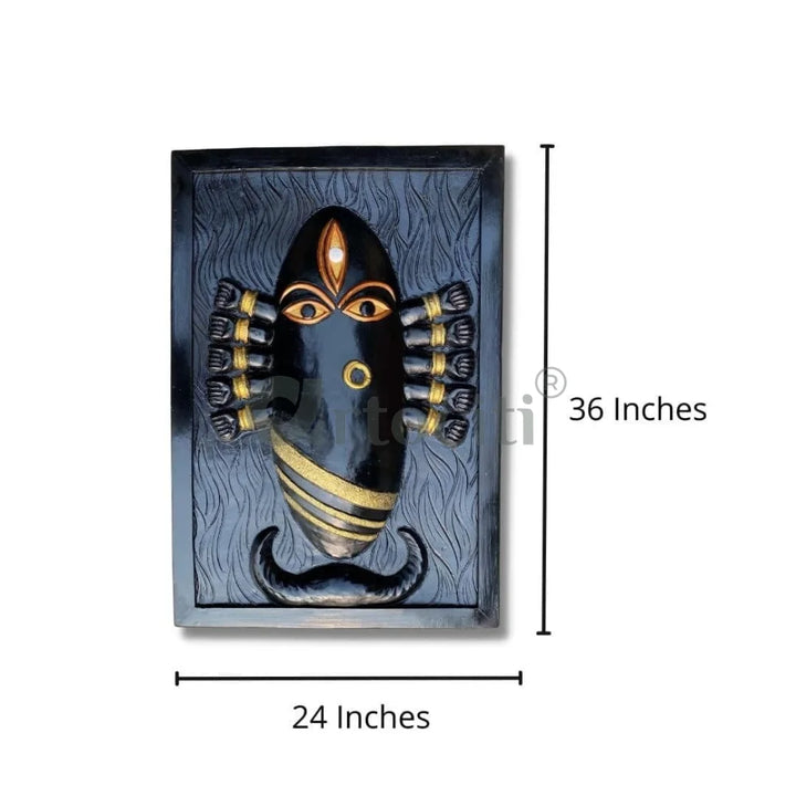 Maa Linga Bhairavi 3D Relief Mural Wall Art.