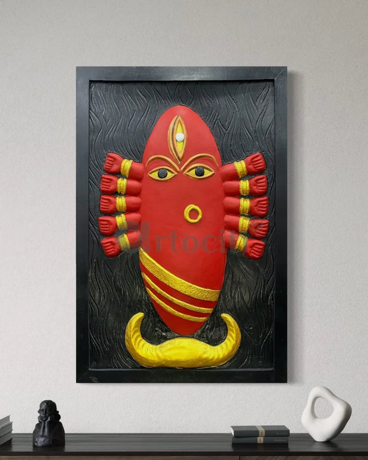 Maa Linga Bhairavi 3D Relief Mural Wall Art