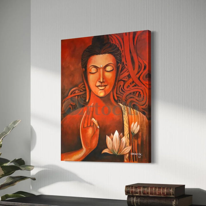 Meditating Buddha Canvas Wall Painting Buddha Wall Decor