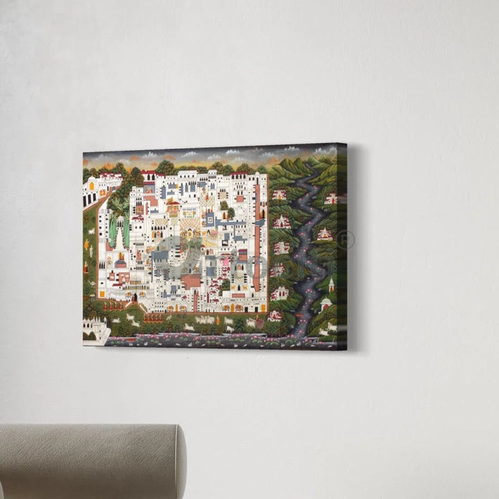 Nathdwara Temple Pichwai Canvas Painting – Traditional Rajasthani Art