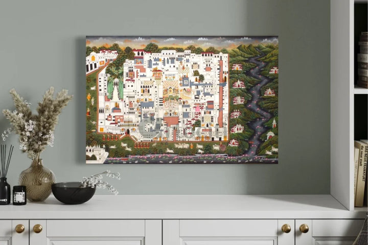 Nathdwara Temple Pichwai Canvas Painting – Traditional Rajasthani Art 30X20 INCHES