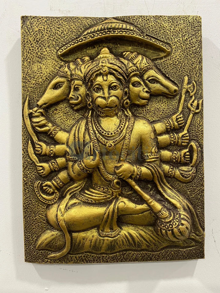 Panchmukhi Hanuman 3D Relief Mural Wall Art