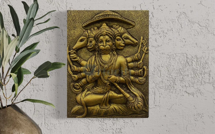 Panchmukhi Hanuman 3D Relief Mural Wall Art