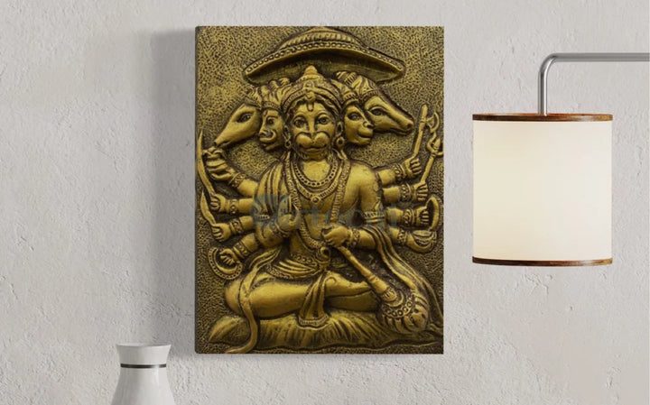 Panchmukhi Hanuman 3D Relief Mural Wall Art
