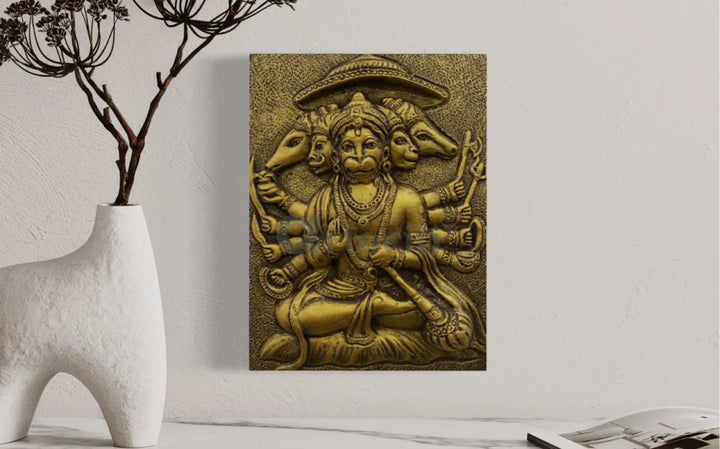 Panchmukhi Hanuman 3D Relief Mural Wall Art
