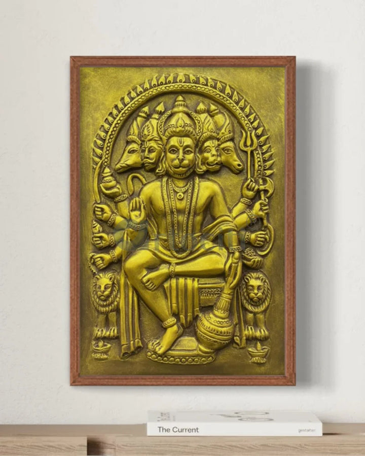 Panchmukhi Hanuman 3D Relief Mural Wall Art in 3 sizes