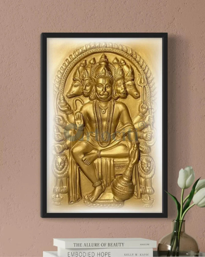Panchmukhi Hanuman 3D Relief Mural Wall Art in 3 sizes