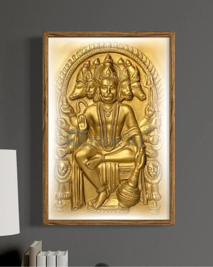 Panchmukhi Hanuman 3D Relief Mural Wall Art in 3 sizes