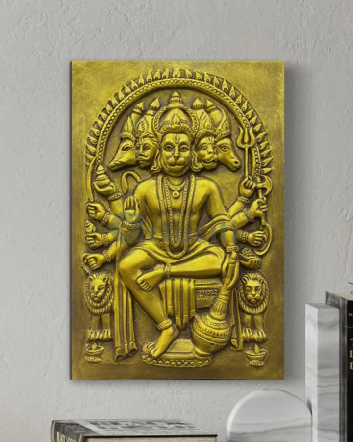 Panchmukhi Hanuman 3D Relief Mural Wall Art in 3 sizes