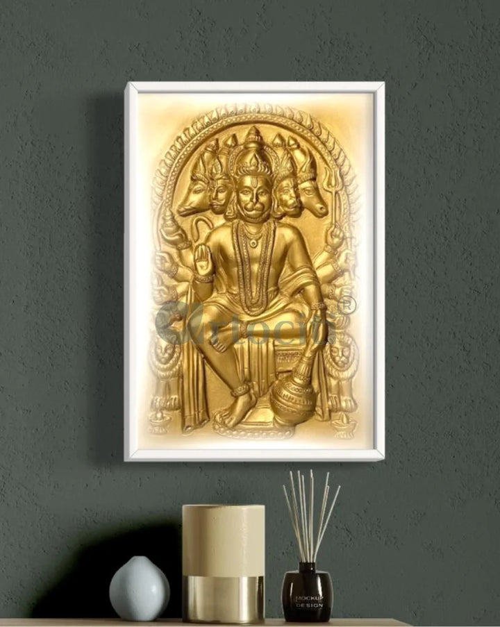 Panchmukhi Hanuman 3D Relief Mural Wall Art in 3 sizes