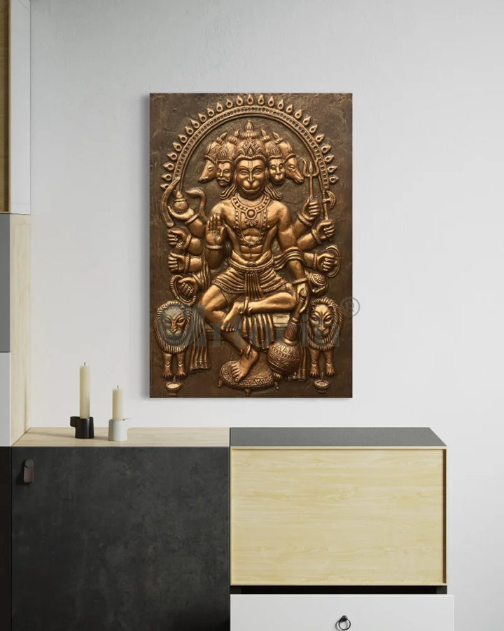 Panchmukhi Hanuman 3D Relief Mural Wall Art in 3 sizes