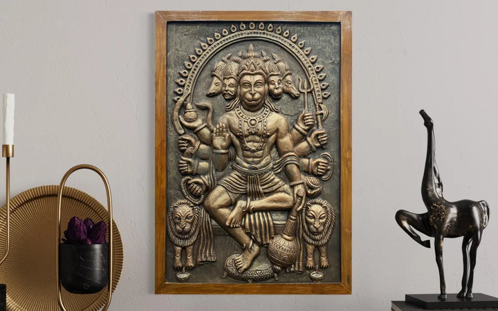Panchmukhi Hanuman 3D Relief Mural Wall Art in 3 sizes