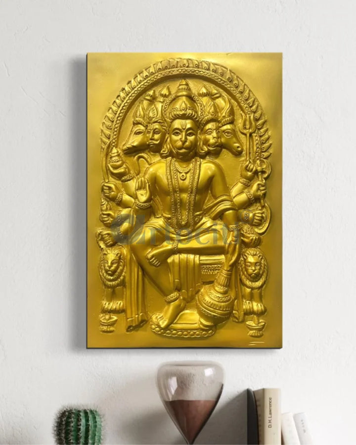 Panchmukhi Hanuman 3D Relief Mural Wall Art in 3 sizes