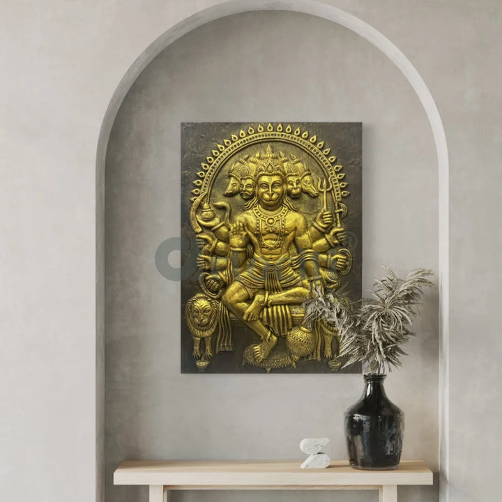 Panchmukhi Hanuman 3D Relief Mural Wall Art in 3 sizes