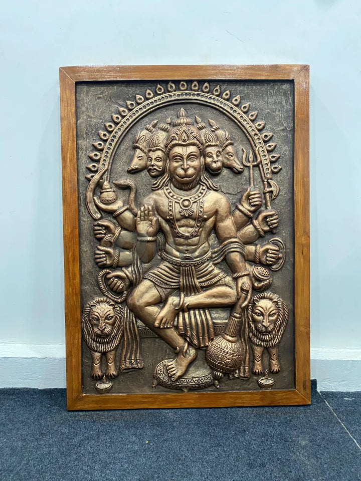 Panchmukhi Hanuman 3D Relief Mural Wall Art in 3 sizes