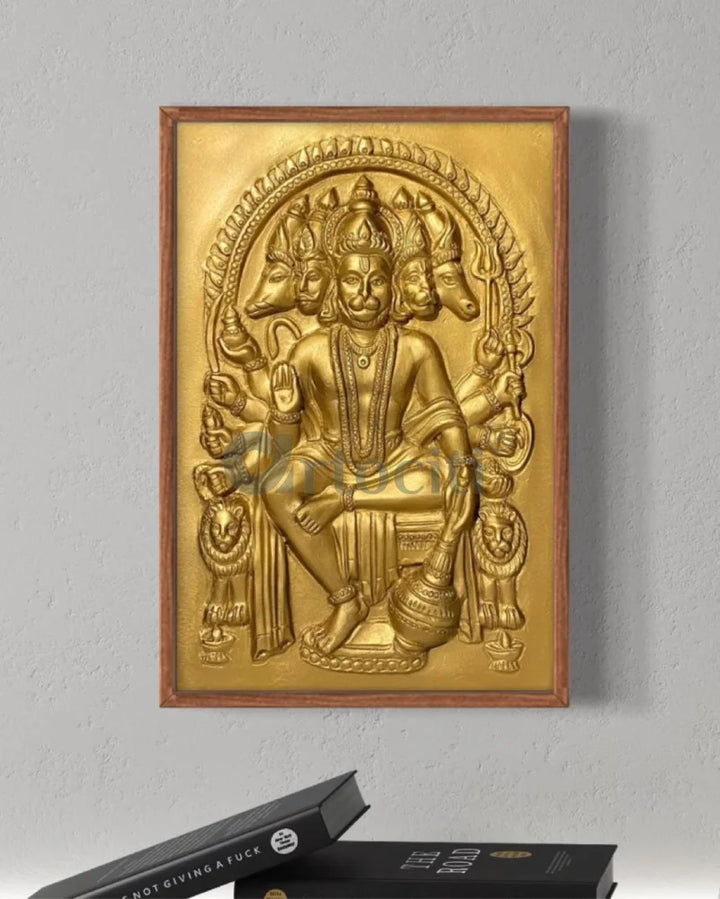Panchmukhi Hanuman 3D Relief Mural Wall Art in 3 sizes