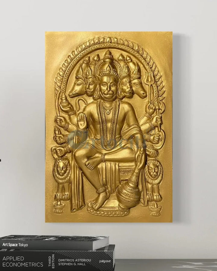 Panchmukhi Hanuman 3D Relief Mural Wall Art in 3 sizes