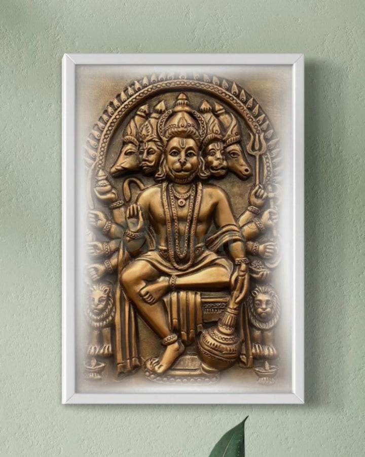 Panchmukhi Hanuman 3D Relief Mural Wall Art in 3 sizes