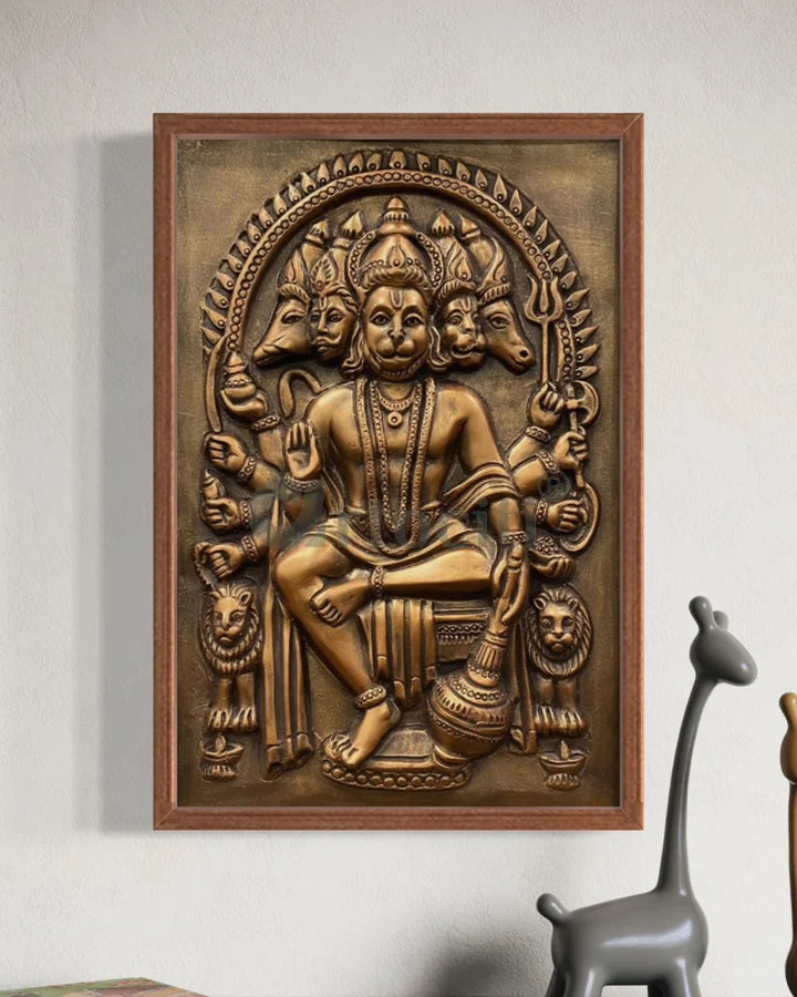 Panchmukhi Hanuman 3D Relief Mural Wall Art in 3 sizes