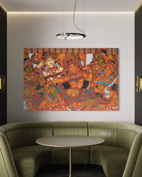 Parvathy Chamayam Kerala Mural Canvas Giclee Print 32X48 Inch