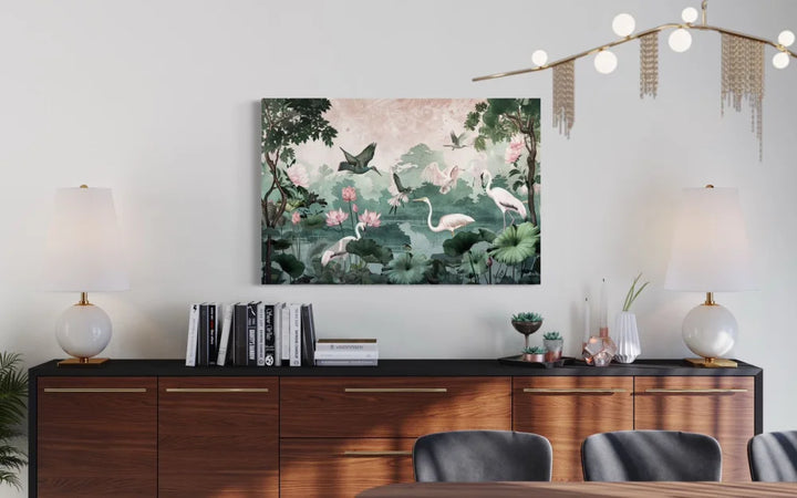 Pichwai Jungle Canvas Giclee Print 12X18 Inch