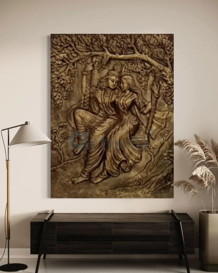 Radha Krishna 3D Relief Mural Wall Art