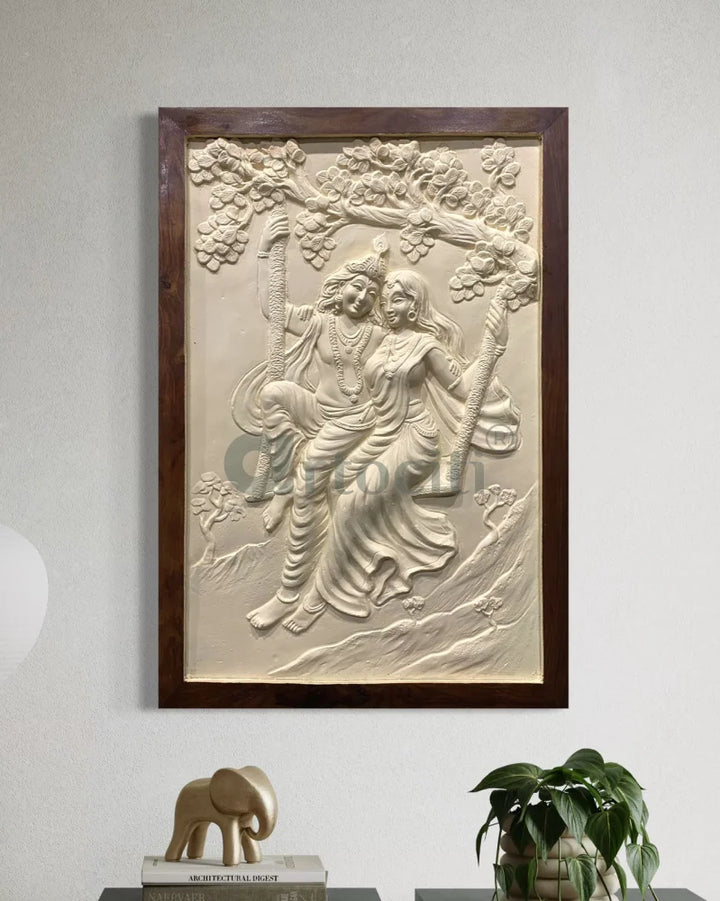Radha Krishna 3D Relief Mural Wall Art