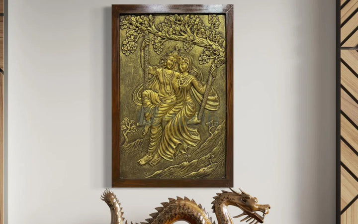 Radha Krishna 3D Relief Mural Wall Art