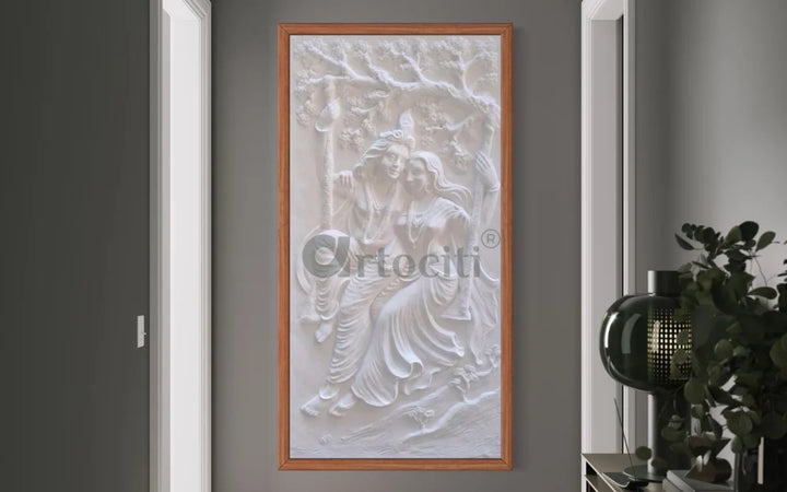 Radha Krishna 3D Relief Mural Wall Art