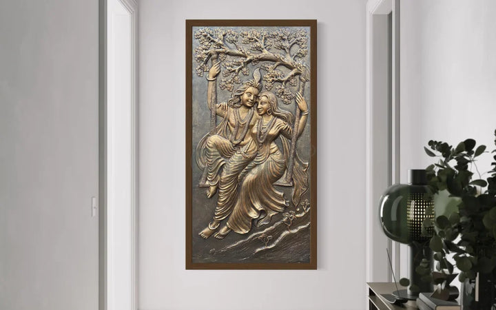 Radha Krishna 3D Relief Mural Wall Art