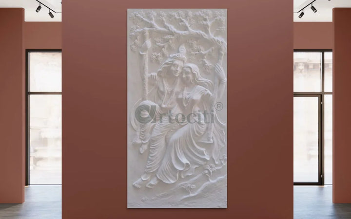 Radha Krishna 3D Relief Mural Wall Art