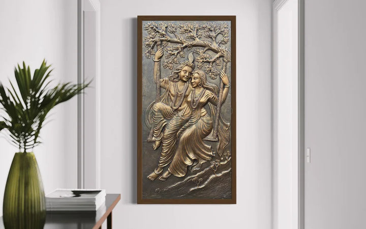 Radha Krishna 3D Relief Mural Wall Art