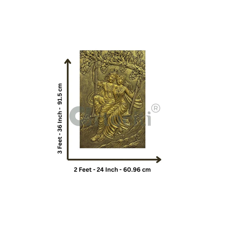 Radha Krishna 3D Relief Mural Wall Art