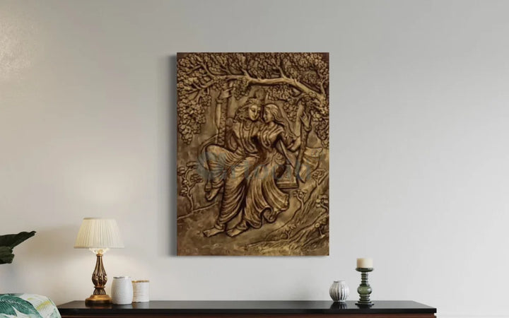 Radha Krishna 3D Relief Mural Wall Art